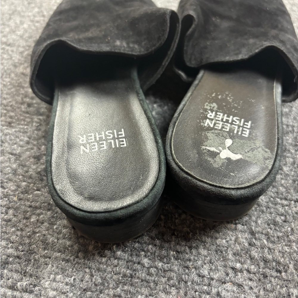 EILEEN FISHER Women’s Vero Cuoio Suede Mules Black slides size: 8 - Picture 9 of 11